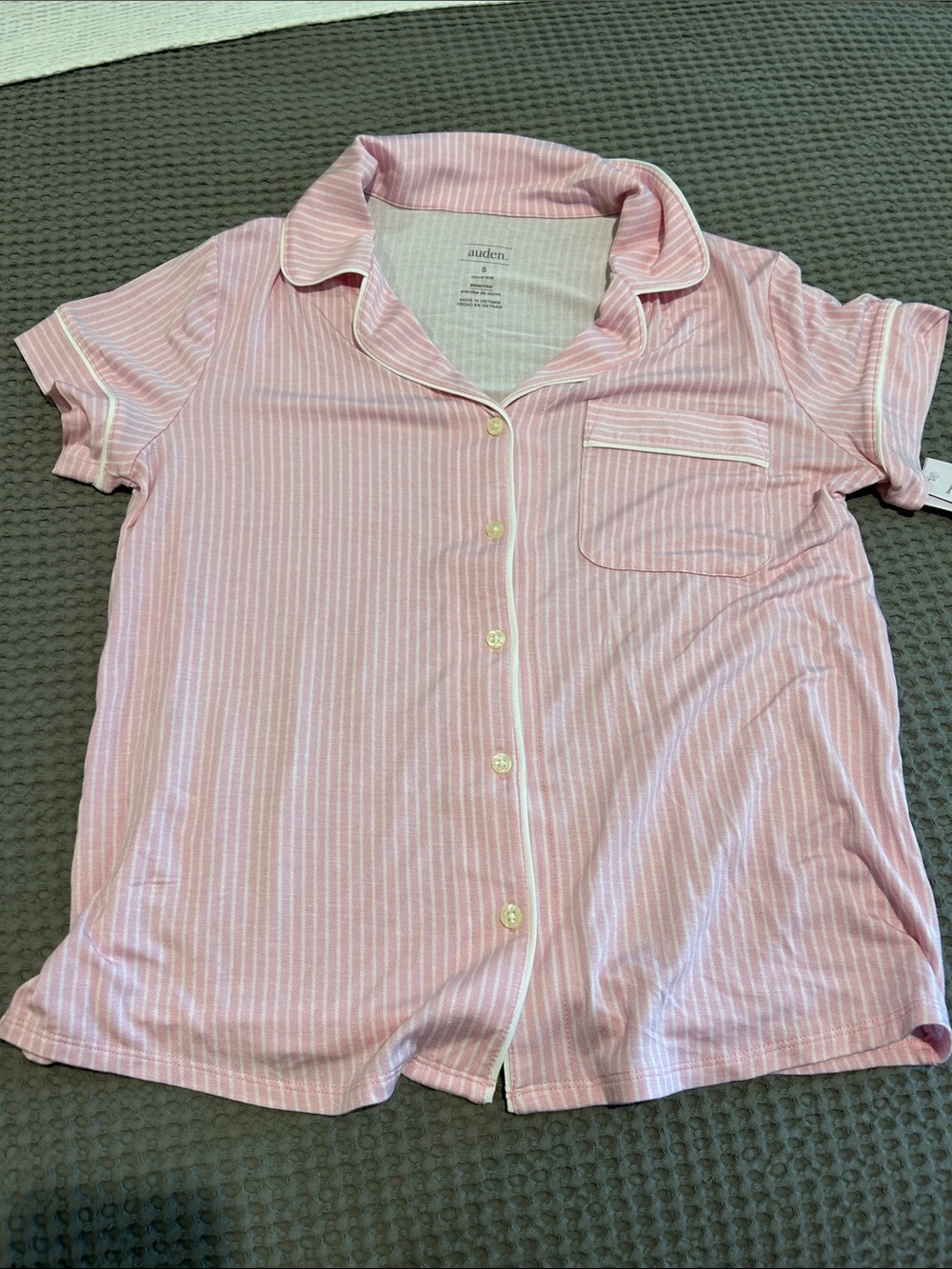 Auden Pink and White Striped Button-Up Women’s Top